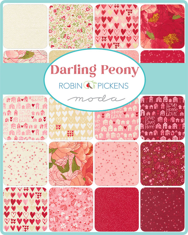 Peonies Large Floral Watercolor, Darling Peony Cotton Candy, Robin Pickens, Moda Fabrics