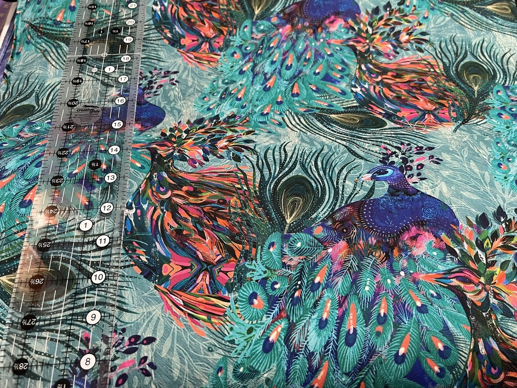 Affinity Peacock Teal/Multi , Danielle Duer, Benartex Fabrics