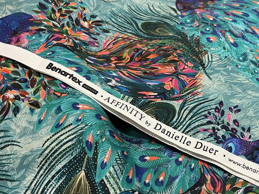 Affinity Peacock Teal/Multi , Danielle Duer, Benartex Fabrics