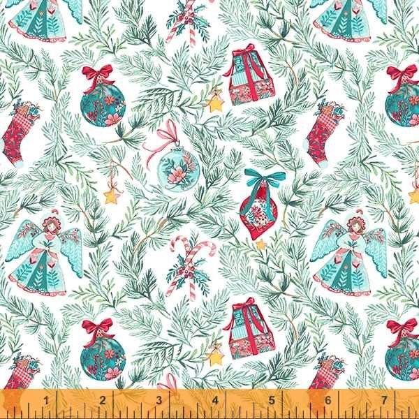 Christmas Fabric, Noel, Ornaments, Cotton, Windham Fabrics
