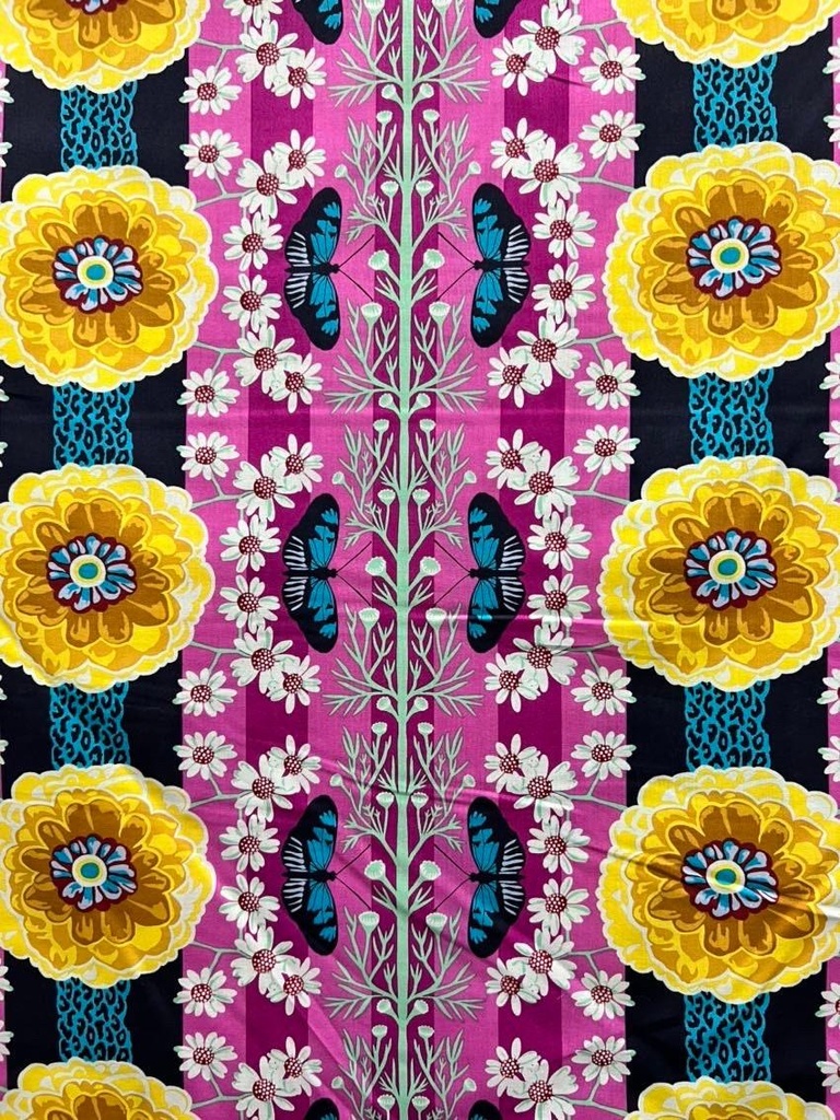 Floral Cotton Lawn, Vivacious, Natural Order Magenta, Anna Maria, FreeSpirit Fabrics