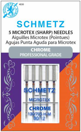 Chrome Microtex Schmetz Needles 5 ct, Size 80/12