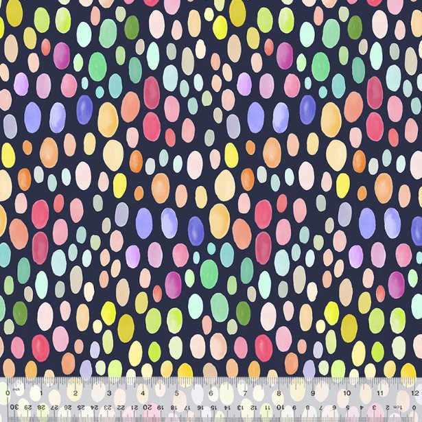 108in Cacoon Wideback, Dots on Dark Background, Tamara Kate, Windham Fabrics