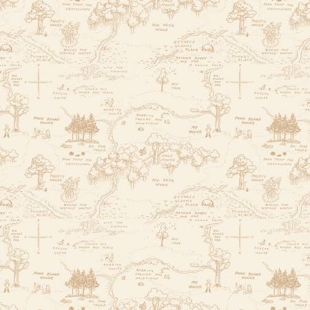 Winnie the Pooh Map Cream, Riley Blake Designs