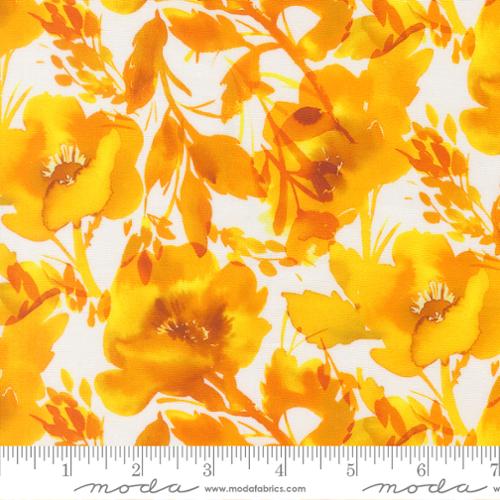 [21840 11-Sunshine] Poppies Floral Watercolor, Radiant, Amarilys Henderson, Moda Fabrics