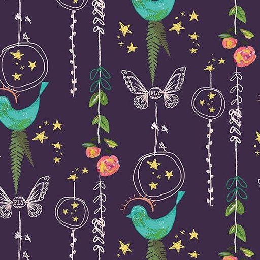 [13336-64 - DARK PLUM] Imagine Dark Plum, Kelly Rae Roberts, Inspired Heart, Benartex Fabrics