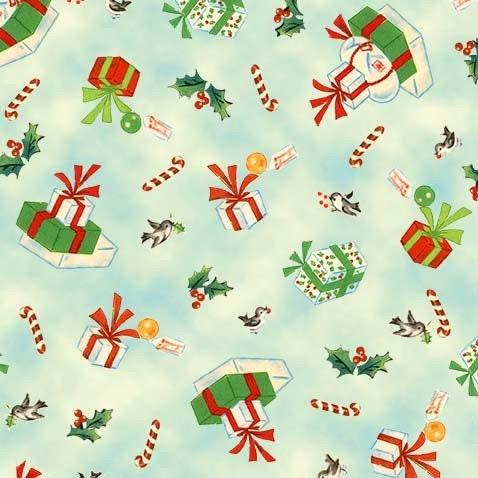 [DCX10369-BLUE-D] Time to Give, Vintage Christmas, Michael Miller Fabrics