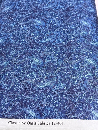 [18-40109 Navy Classic] 118in WideBack Classic Navy, Blue Quilt Backing, Oasis Fabrics