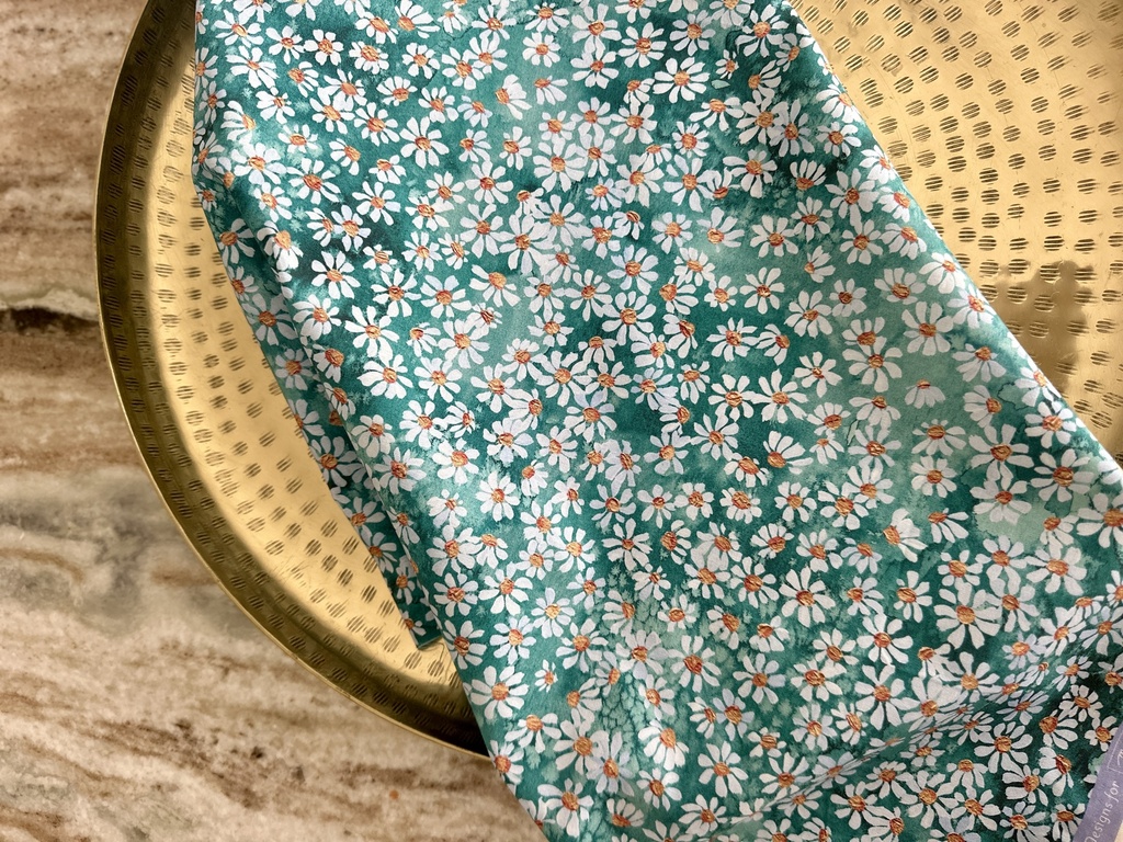 Small Floral Watercolor, Soulstice Turquoise, Create Joy Project, Moda Fabrics