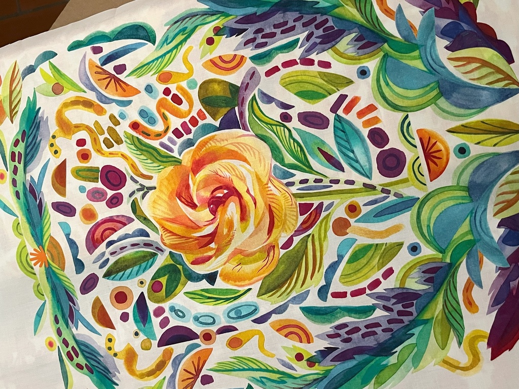 Radiant Bold Flowers Panel 36" x 44" Watercolor, Amarilys Henderson, Moda Fabrics (copy)