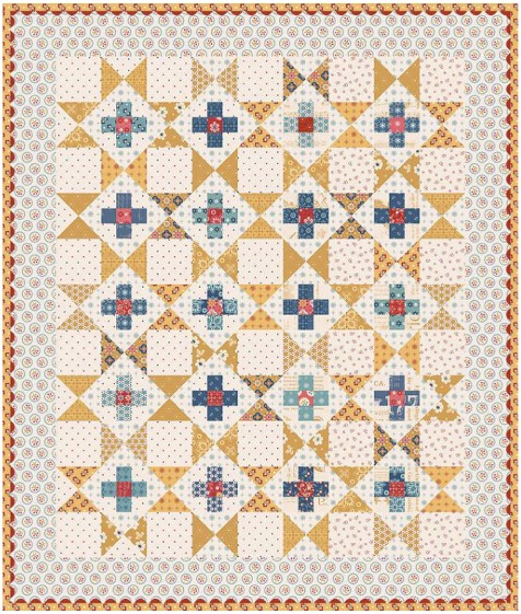 Americana Oh Beautiful Flag Runner & Amber Waves Mini Quilt (Boxed Kit), Riley Blake Designs