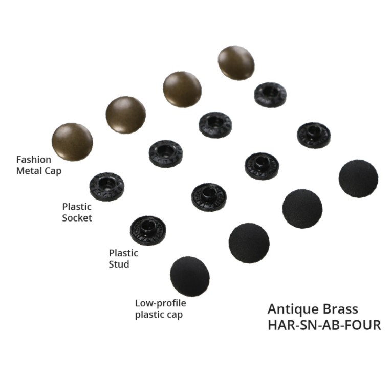 Tool-Free Snaps - Set of Four - Antique Brass, ByAnnie