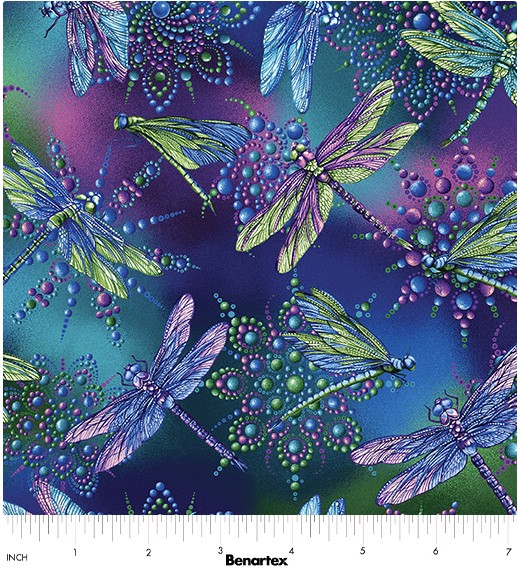 Small Dragonfly Multi, On Dragonfly Wings, Ann Lauer, Benartex
