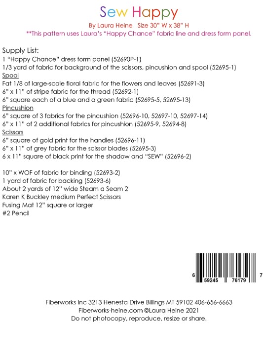 Sew Happy Collage Pattern by Laura Heine