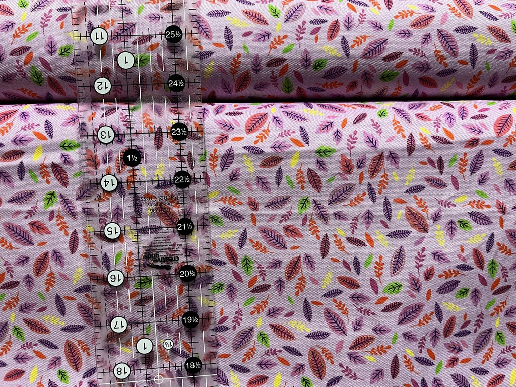 Scattered Leaves Pink, Cheeto's World, Kimberly Einmo, Benartex