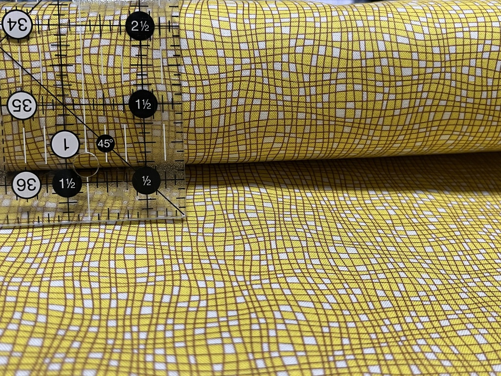 Teensy Checks Yellow, Cheeto's World, Benartex Fabrics