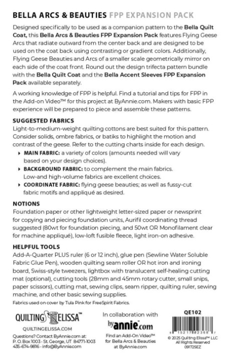 Bella Arcs and Beauties - FPP Expansion Pack (for Bella Quilted Coat)