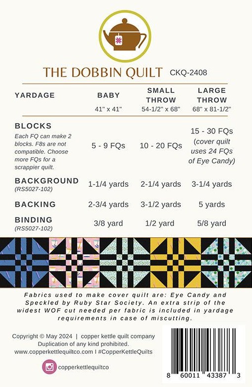 The Dobbin Quilt, Copper Kettle Quilt Company