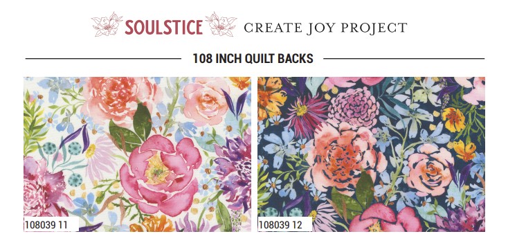 108in Soulstice Navy, Large Floral Wideback, Create Joy Project, Moda Fabrics