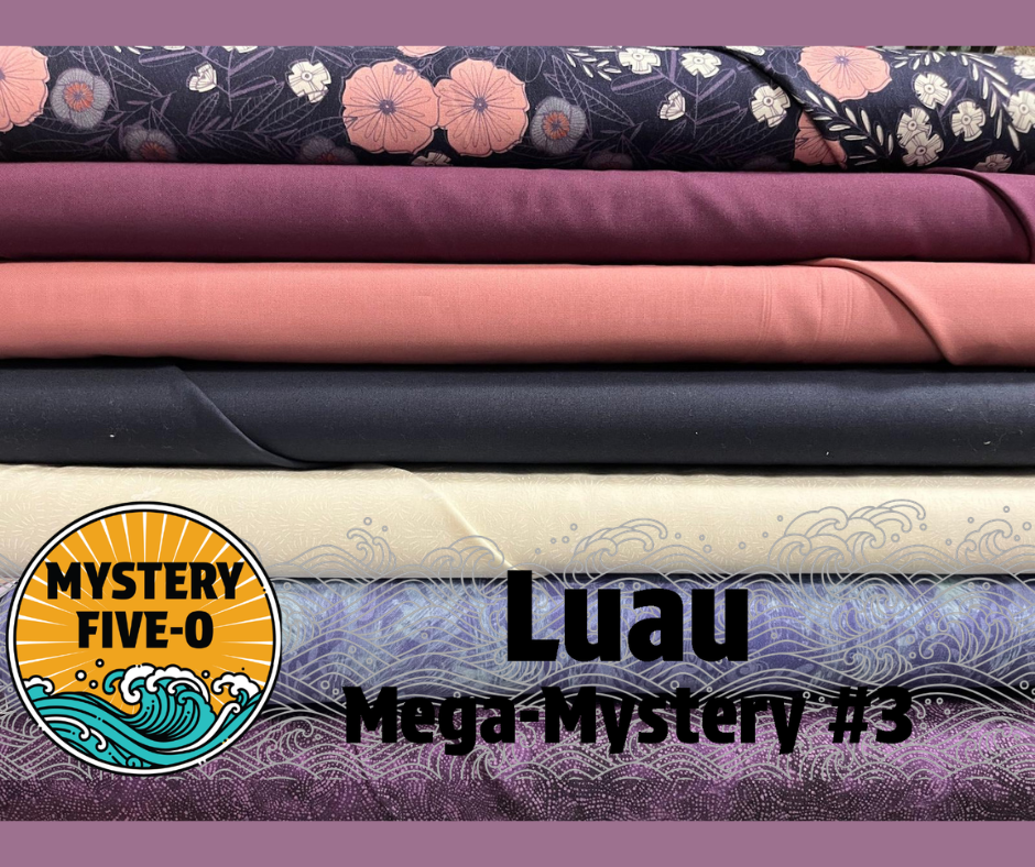 Luau Mega Quilt Kit, Purple Floral, Mystery Five-0