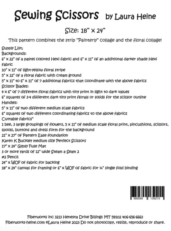 Sewing Scissors Collage Pattern by Laura Heine