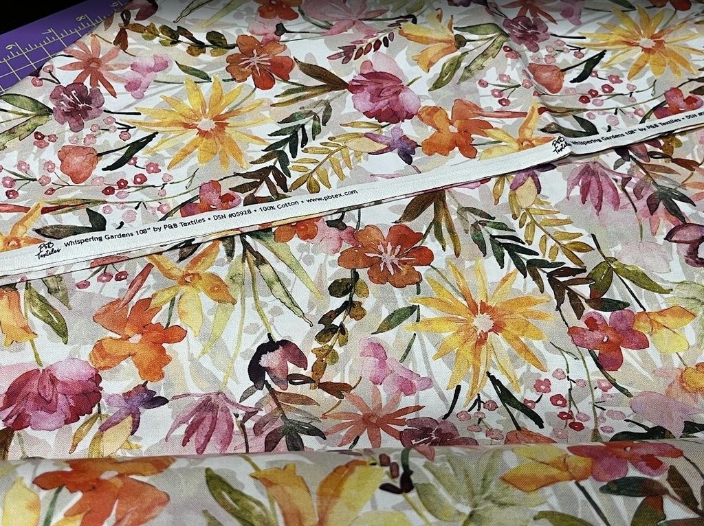 108in Watercolor Floral, Whispering Gardens, P&B Textiles
