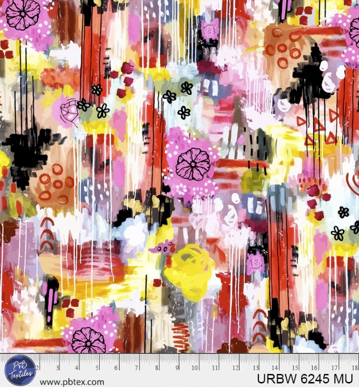 108in Dripping Graffiti, Urban Ink by Alloyius Mcilwaine, P&B Textiles