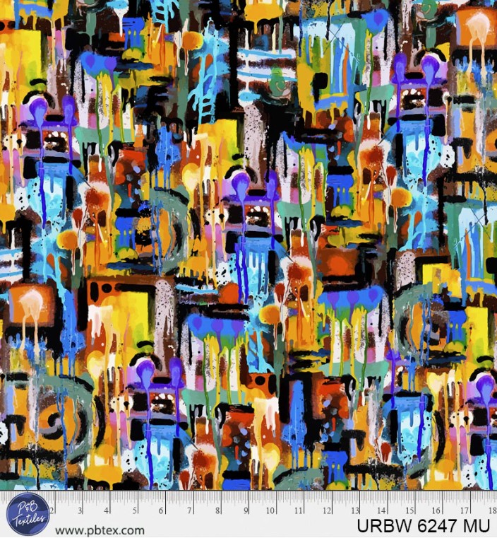 108in Graffiti Dark and Moody, Urban Ink by Alloyius Mcilwaine, P&B Textiles