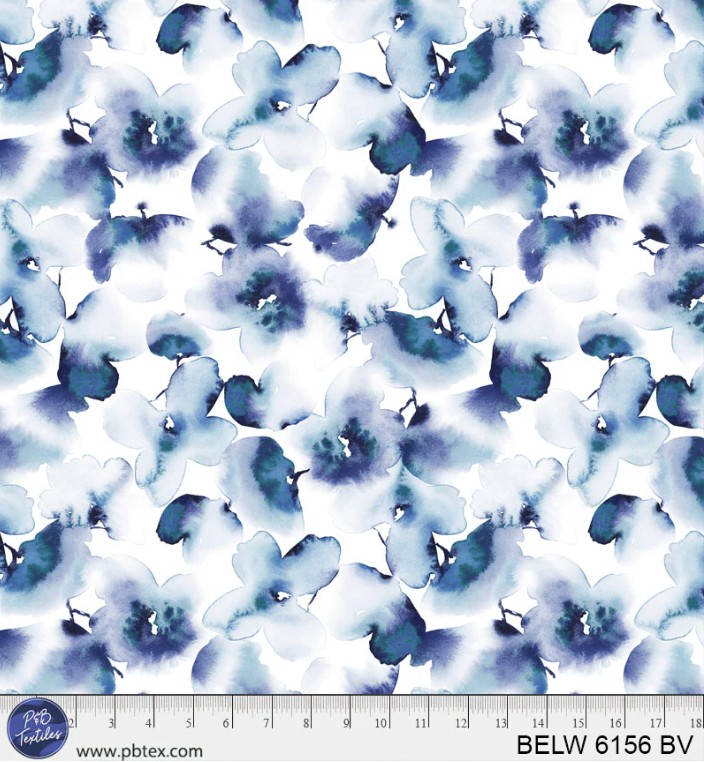 108In Inky Watercolor Floral, Belle Wideback, P&B Textiles