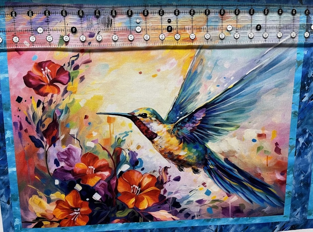 Hummingbird Bouquet 36in Panel, Shawna Stewart, StudioE Fabrics