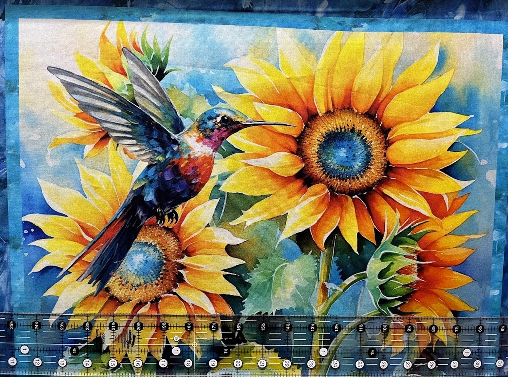 Hummingbird Bouquet 36in Panel, Shawna Stewart, StudioE Fabrics