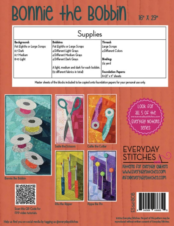 Bonnie the Bobbin Quilt Pattern, Everyday Stitches