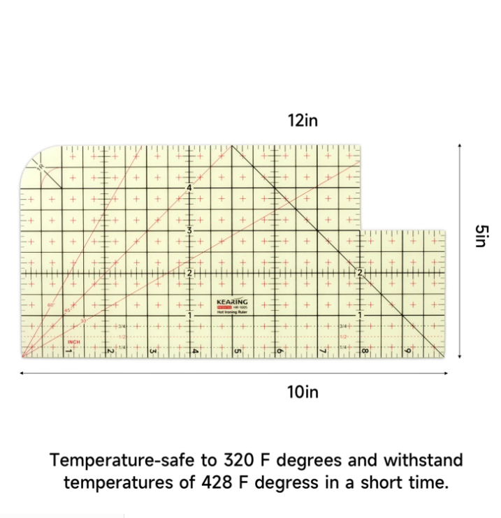 Hot Ironing Ruler 10in x 5in