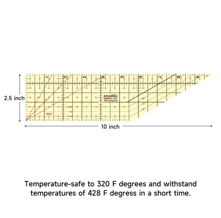 Hot Ironing Ruler 30 Degree Angled 10in x 2-1/2in