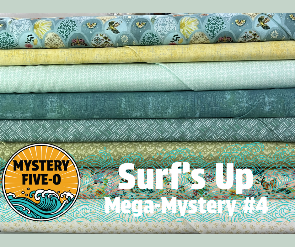 Surf's Up Mega Mystery Quilt Kit, Teal Florals, Mystery Five-0