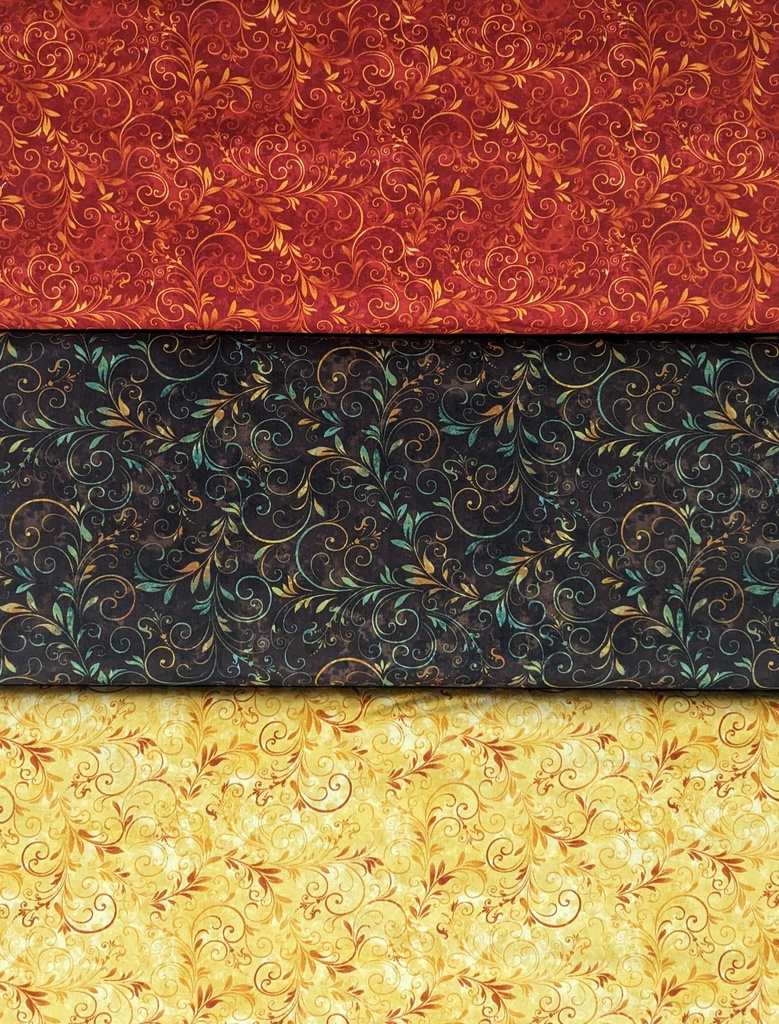Fall Into Autumn, Brown, Yellow, Orange, Cotton Prints, Flourish, StudioE Fabric