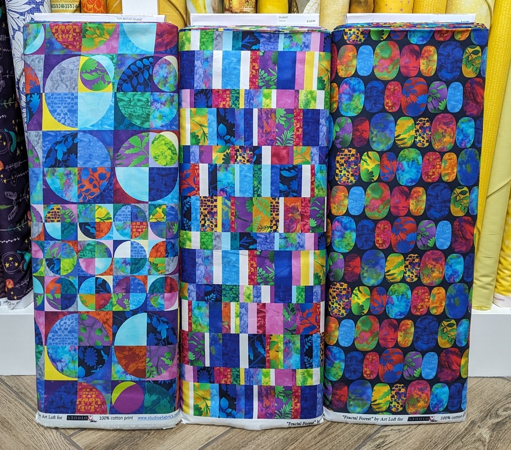 Indigo Quarter Circle Blocks 24 Inch, Art Loft, StudioE