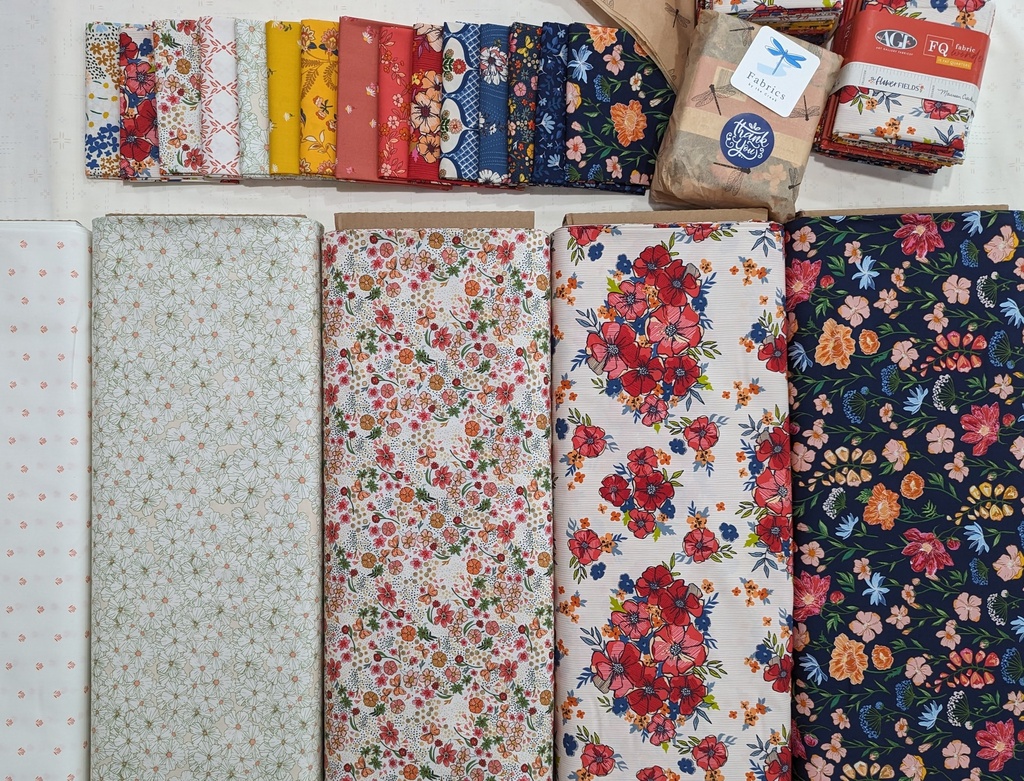 Flower Fields Fat Quarter Bundle, Maureen Cracknell, Art Gallery Fabrics