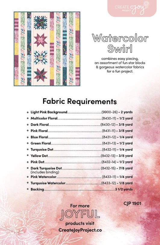 Watercolor Swirl, Create Joy Project, Moda Fabrics