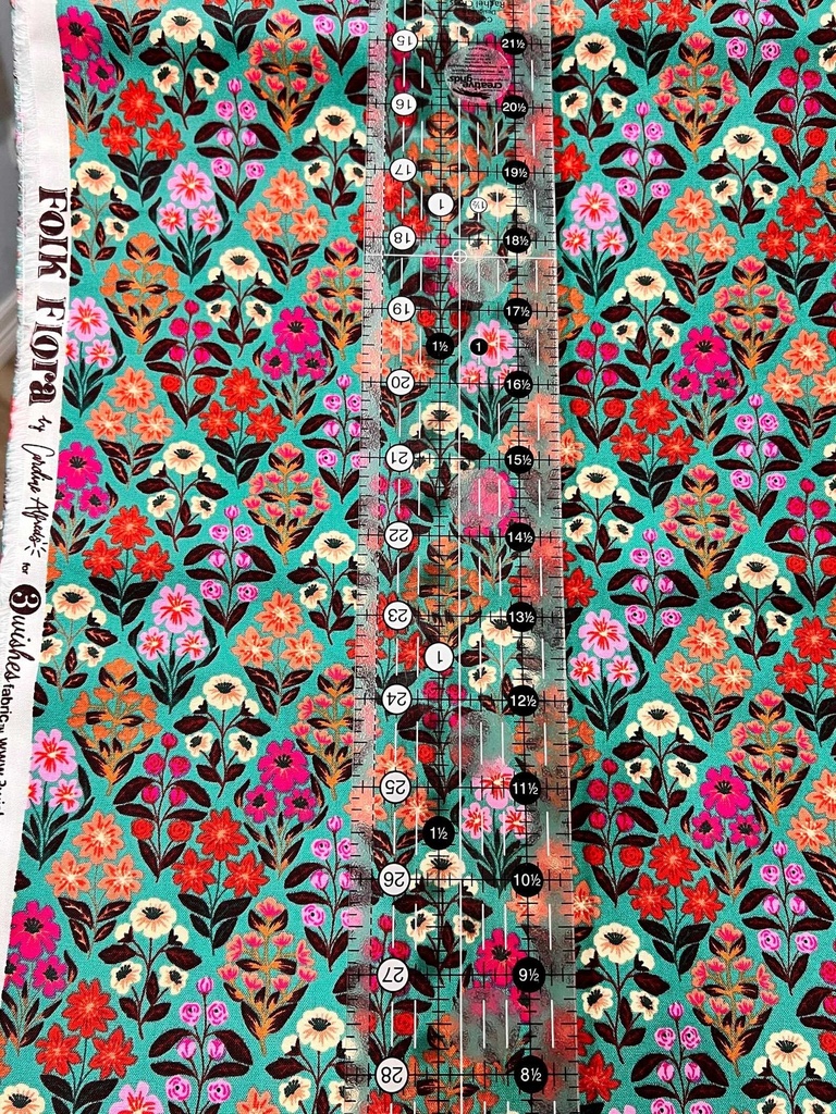 Floral Bouquet Turquoise, Folk Flora