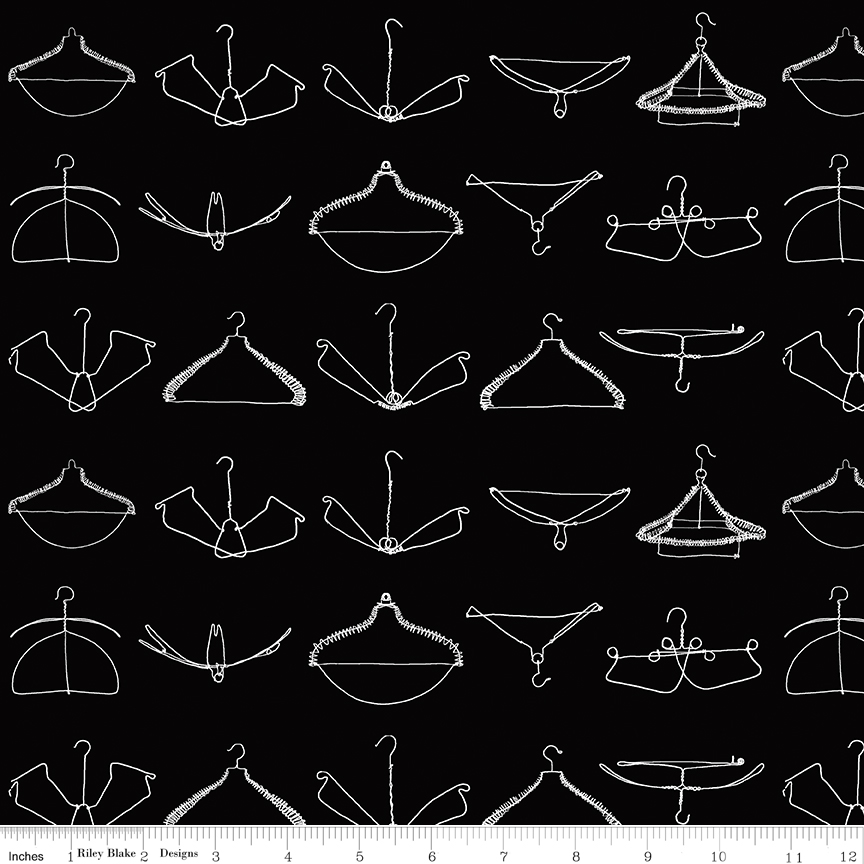 Press On Wire Hangers Black, J. Wecker Frisch for Riley Blake Designs