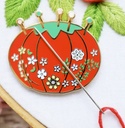 Vintage Tomatoe Floral Pin Cushion Needle Minder, Beverly McCullough, Flamingo Toes