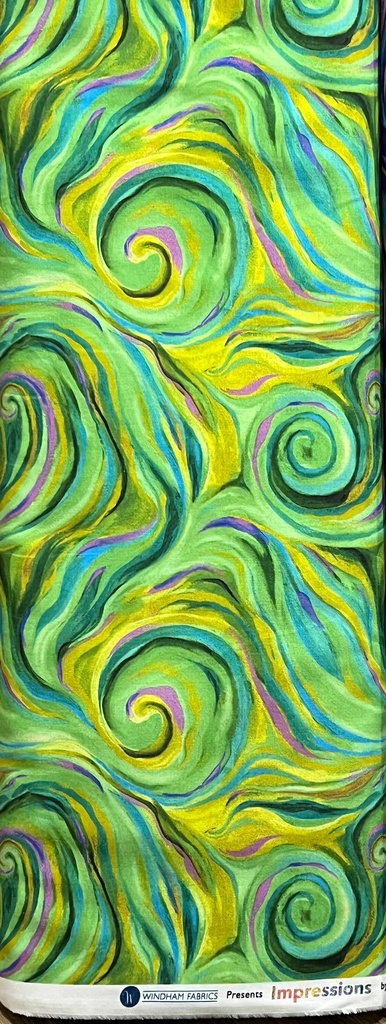 Green Swirl , Impressions, Melissa Marie Collins, Windham Fabric