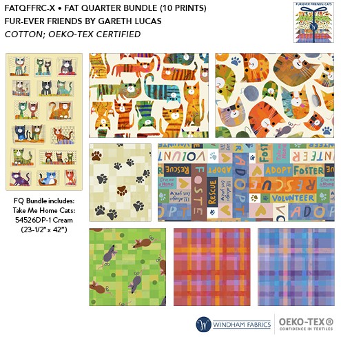 Fat Quarter Fur-ever Friends, 8pcs/bundle