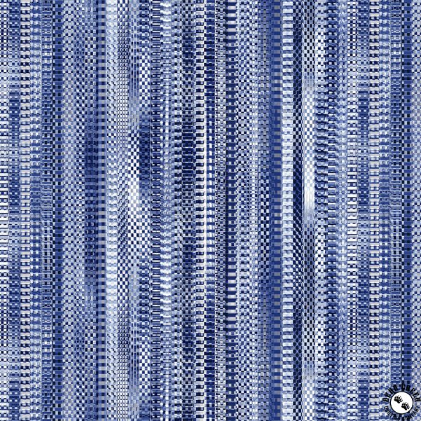 3 Yard Bundle, 108" Zipper Stirpe - Blue & White, P&B Textiles