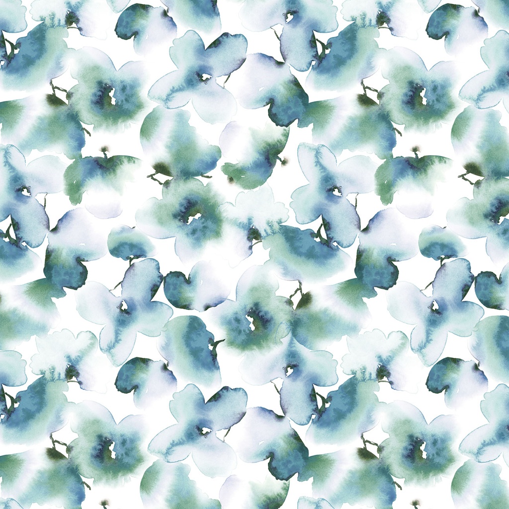 108In Watercolor Floral Teal, Belle Wideback, P&B Textiles