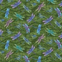 Large Dragonfly Green, Dragonfly Wonder, Ann Lauer, Benartex Fabrics