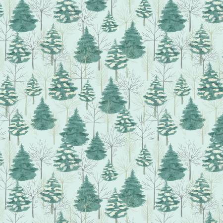 Forest Symphony Lt.Turqoise/Pine, Winter Haven, Rachel Rossi, Benartex Fabrics