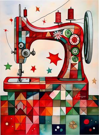 Miss December, Machine Pageant Individual Card, Quiltberry Farm