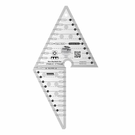 Creative Grids Quilt Ruler 2 Peaks in 1 Triangle, Rachel Cross